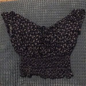 John Gault Brandy Melville blue floral shirt